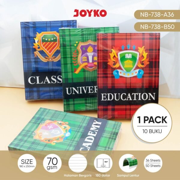 Joyko Buku Tulis 1 Pack isi 10 Buku 50 Lembar University