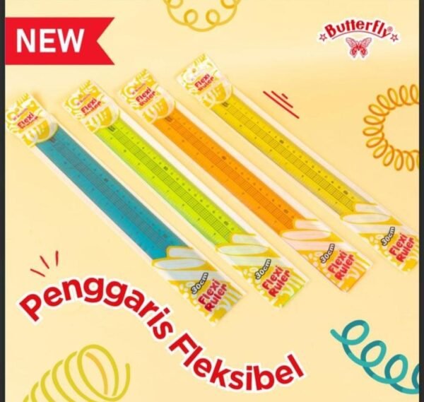 Penggaris flexy 30 cm per lusin Butterfly